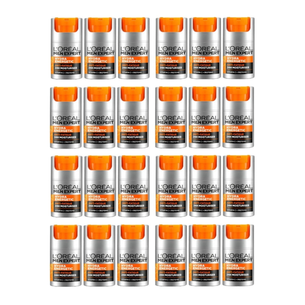 24x L'Oreal Paris Men Expert Hydra Energetic 24hr Anti Fatigue Moisturiser 50ml