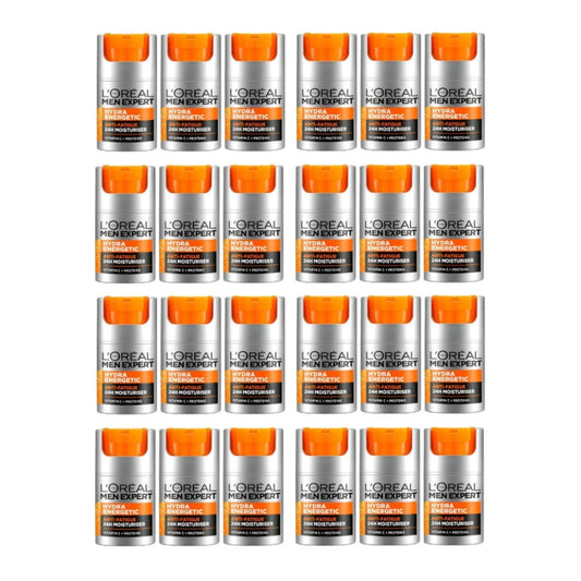 24x L'Oreal Paris Men Expert Hydra Energetic 24hr Anti Fatigue Moisturiser 50ml