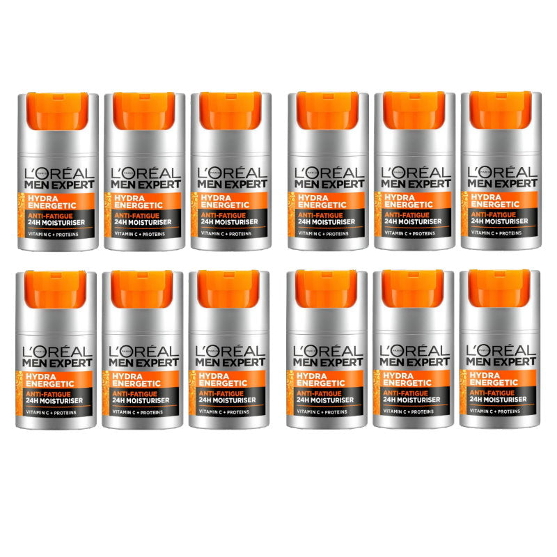 24x L'Oreal Paris Men Expert Hydra Energetic 24hr Anti Fatigue Moisturiser 50ml