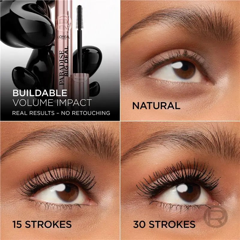 3x L'Oreal Paris Paradise Big Deal Mascara 9.9ml Black