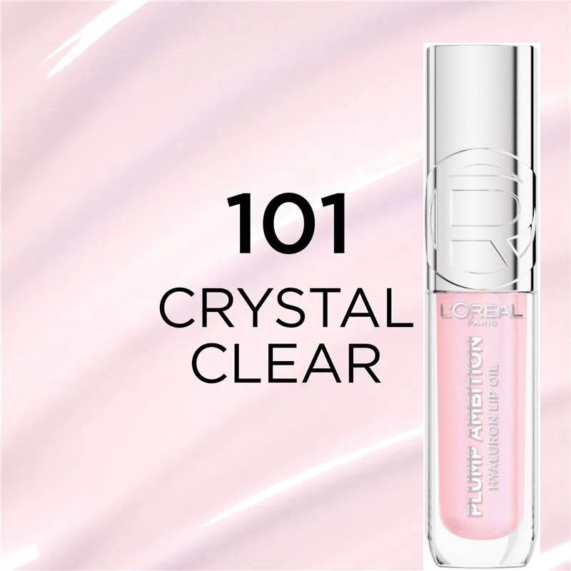 3x L'Oreal Paris Plump Ambition Hyaluron Lip Oil 101 Cristal Clear 5ml