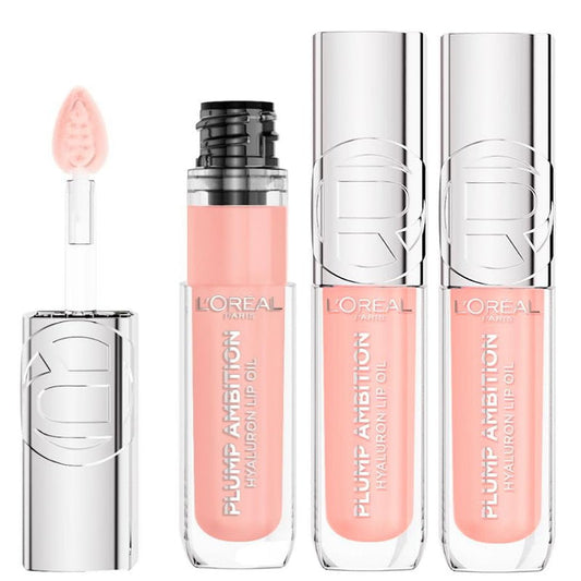 3x L'Oreal Paris Plump Ambition Hyaluron Lip Oil - 201 Milky Nu