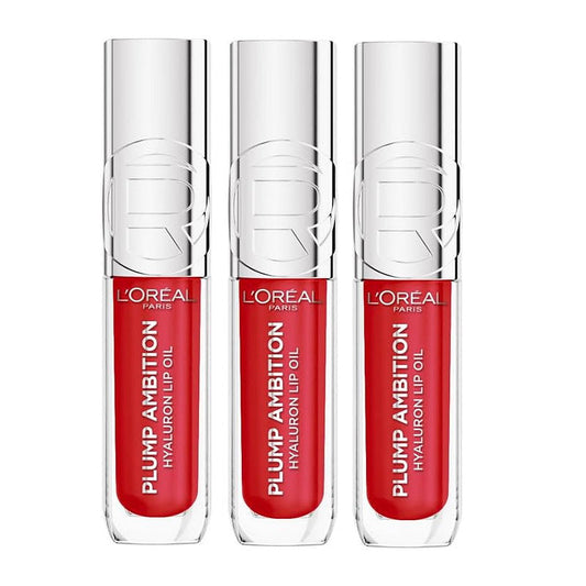3x L'Oreal Paris Plump Ambition Hyaluron Lip Oil - 380 Rouge In Love