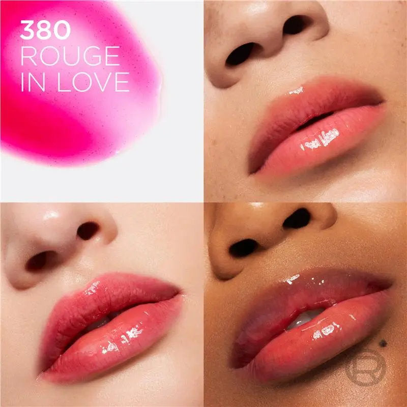3x L'Oreal Paris Plump Ambition Hyaluron Lip Oil 380 Rouge In Love 5ml