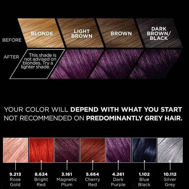 3x L'Oreal Paris Preference Vivids Permanent Hair Colour 4.261 Dark Purple