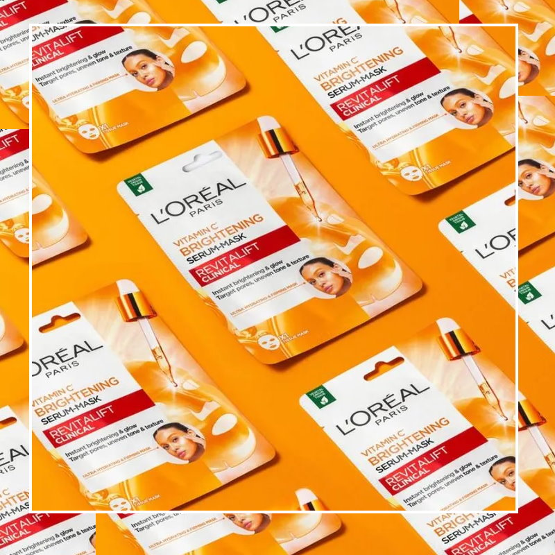 5x L'Oreal Paris Revitalift Clinical Vitamin C Brightening Serum Sheet Mask