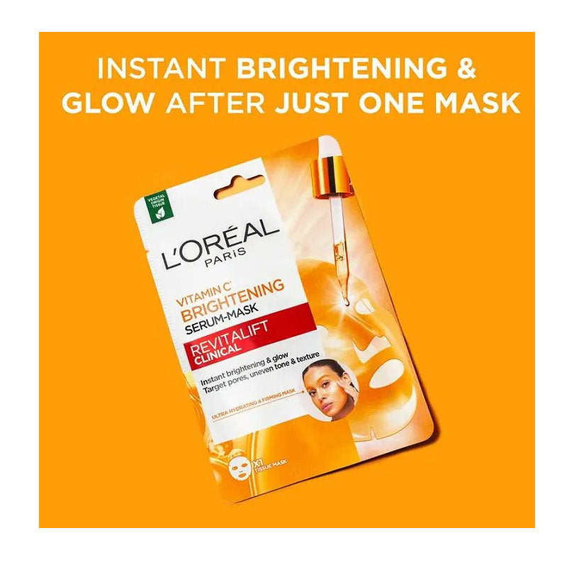 10x L'Oreal Paris Revitalift Clinical Vitamin C Brightening Serum Sheet Mask