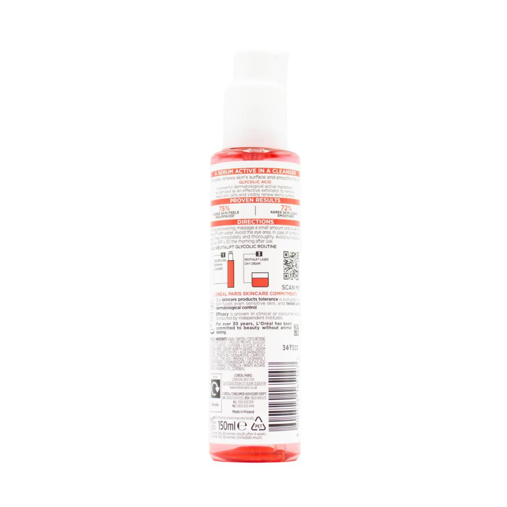 3x L'Oreal Paris Revitalift Resurfacing Serum in Cleanser 150ml