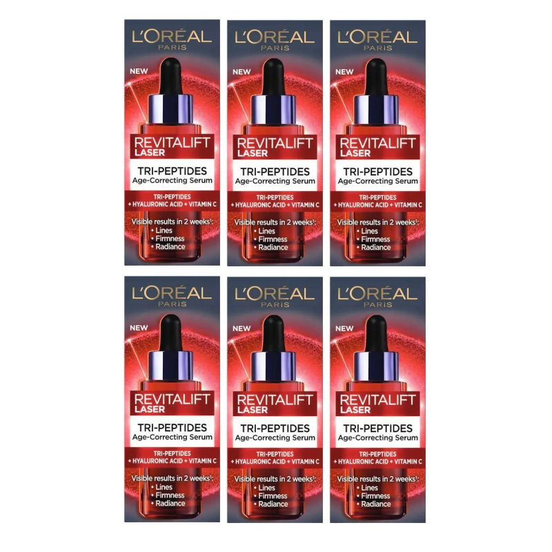 6x L'Oreal Paris Revitalift Tri-Peptides Laser Serum 50ml