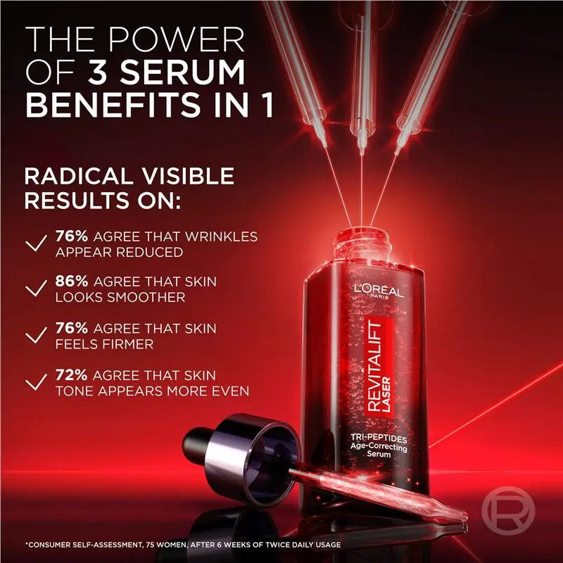 6x L'Oreal Paris Revitalift Tri-Peptides Laser Serum 50ml