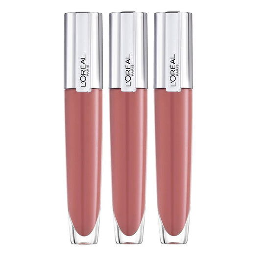 3x L'Oreal Paris Rouge Signature Plump Lip Gloss 7ml 404 I Assert