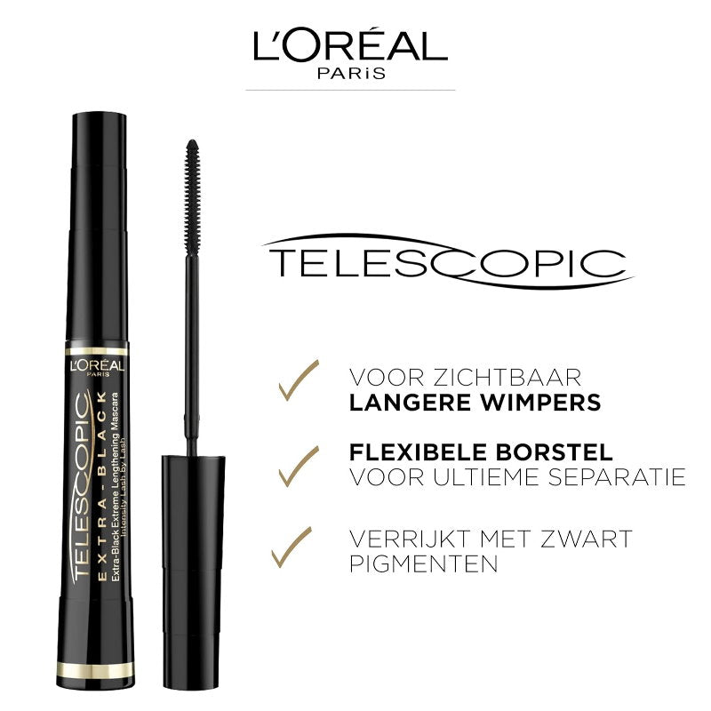L'Oreal Paris Telescopic Extra Black Extreme Length Mascara Carbon Black 8.4ml