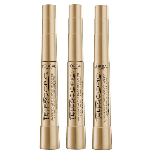 3x L'Oreal Paris Telescopic Mascara 8ml Black