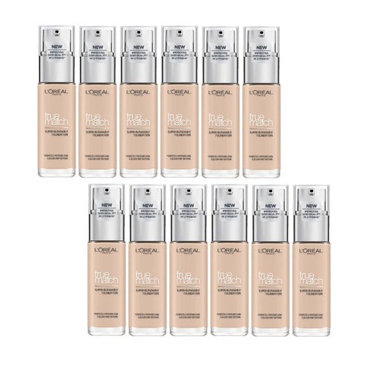 12x L'Oreal Paris True Match Liquid Foundation 2.R - 2.C Cool Rose