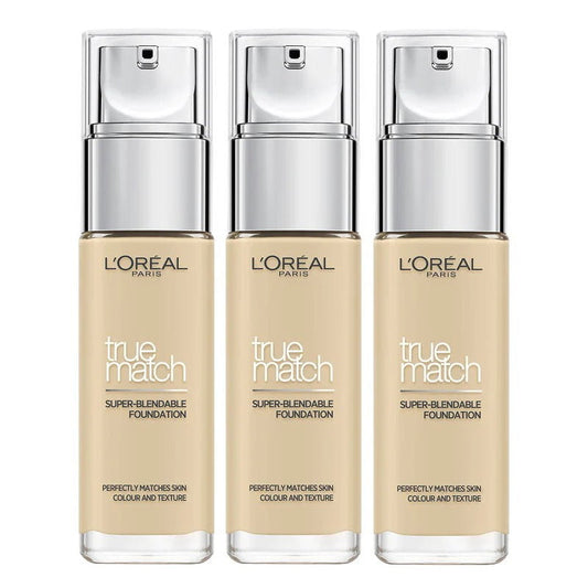 3x L'Oreal Paris True Match Liquid Foundation 1.D / 1.W Warm Dore