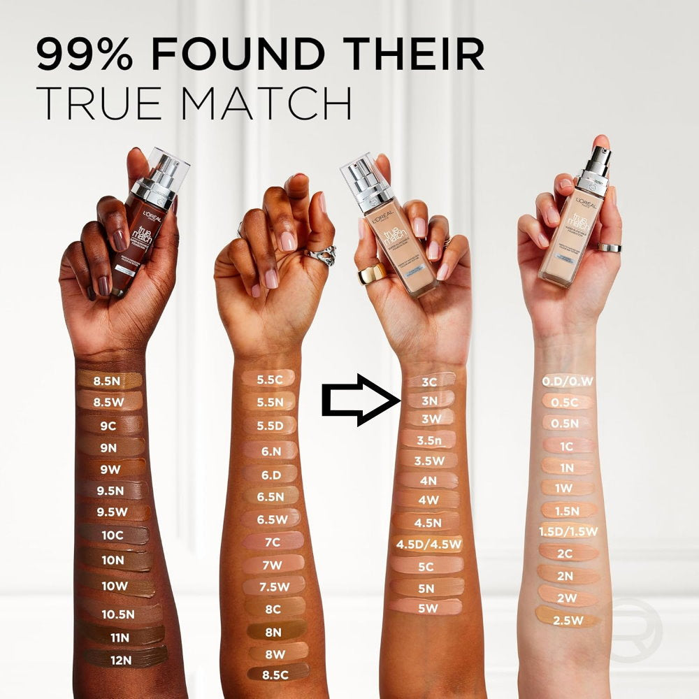 12x L'Oreal Paris True Match Liquid Foundation 3.N Neutral Undertone