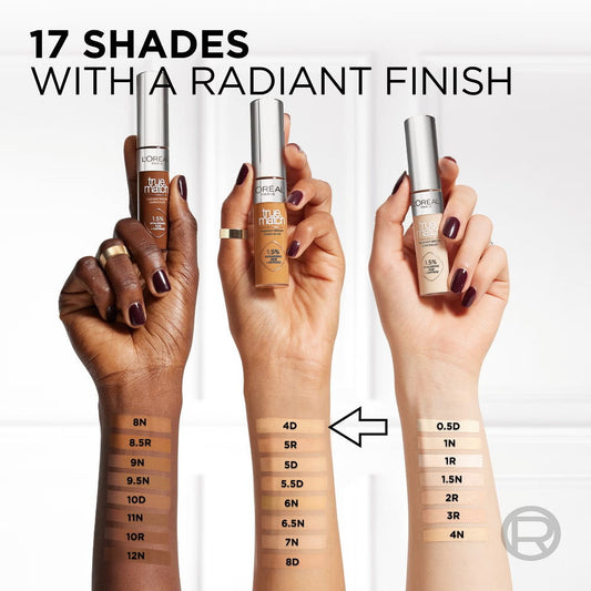 6x L'Oreal Paris True Match Radiant Serum Concealer 11ml 4D Light Medium