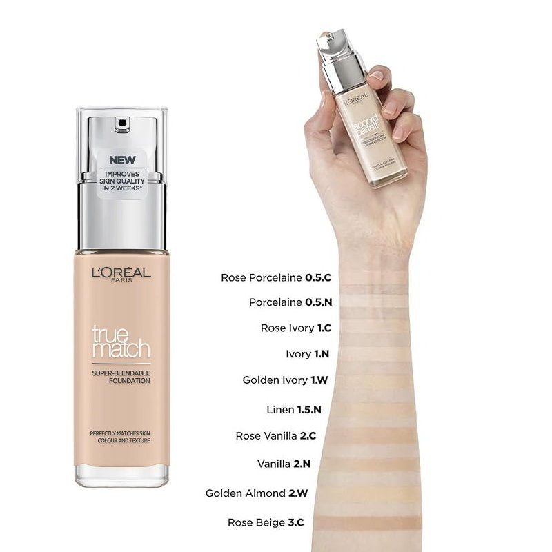 12x L'Oreal Paris True Match Liquid Foundation 2.R/2.C Cool Rose