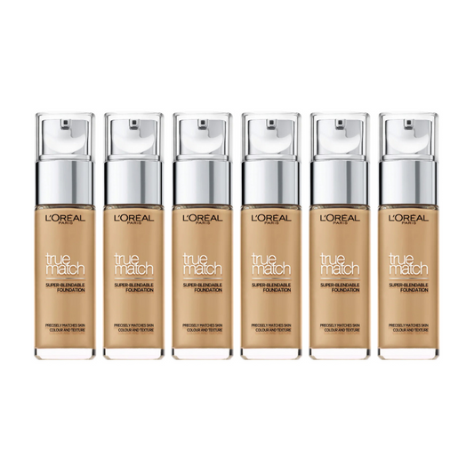 6x L'Oreal Paris True Match Super Blendable Liquid Foundation 30ml 5W Golden Sand