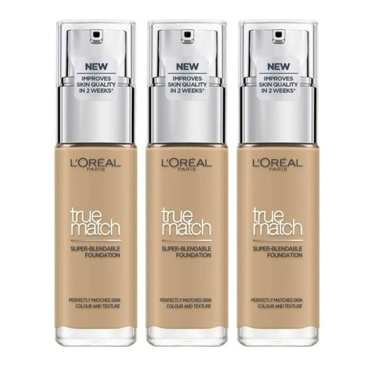 3x L'Oreal True Match Liquid Foundation 3.D 3.W Warm Undertone