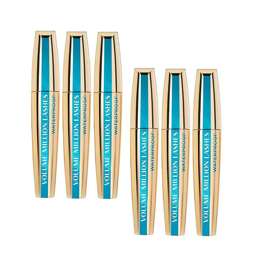 6x L'Oreal Paris Volume Million Lashes Waterproof Mascara Black