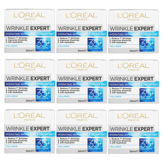 9pk L'Oreal Paris Wrinkle Expert Hydrating Collagen Anti Wrinkle Day Cream 35+ 50mL