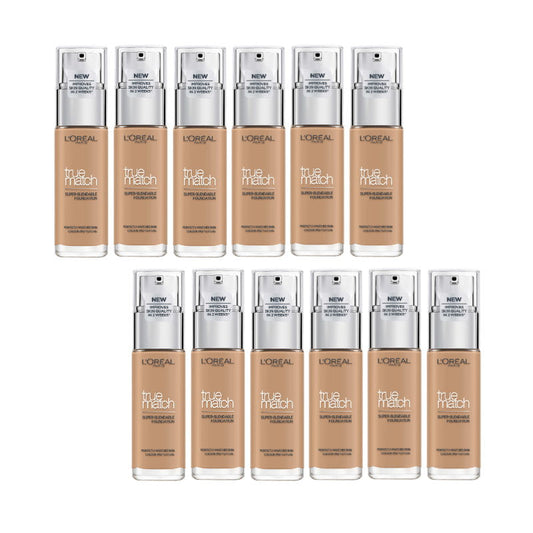 12x L'Oreal Paris True Match Liquid Foundation 30ml 4.5 N Neutral Undertone