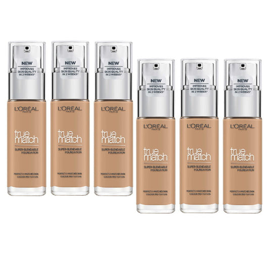 6x L'Oreal Paris True Match Liquid Foundation 4.5 N Neutral Undertone
