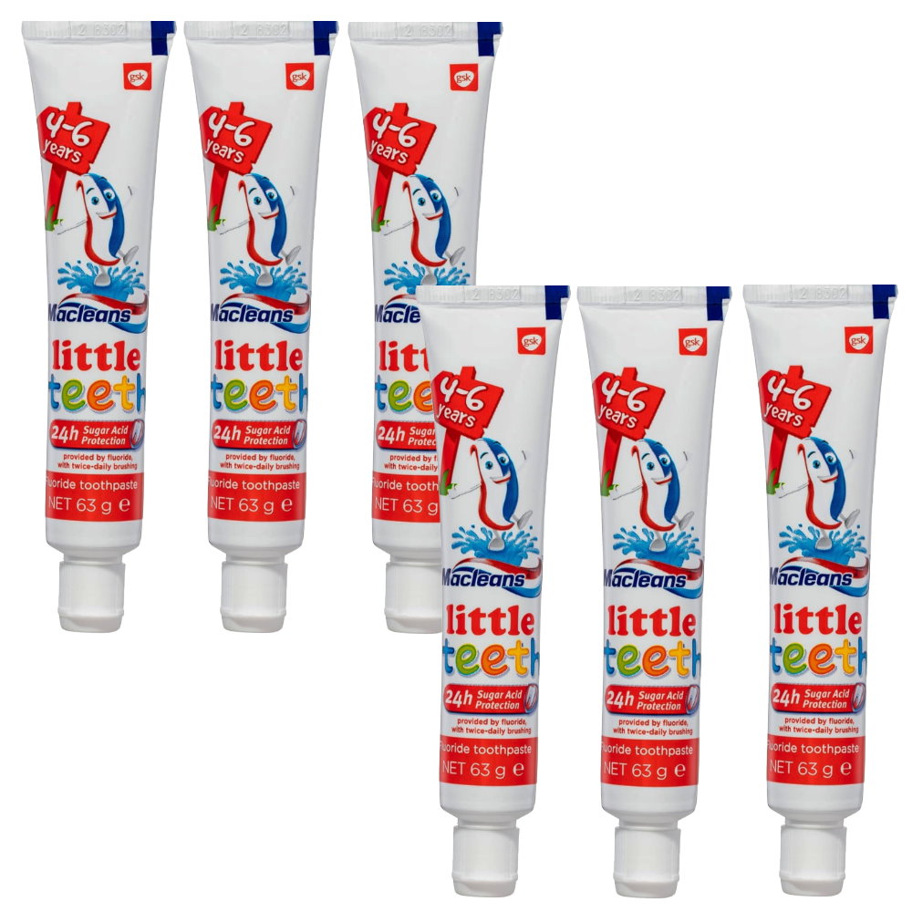 6x Macleans Little Teeth Toothpaste 4-6 years 63g