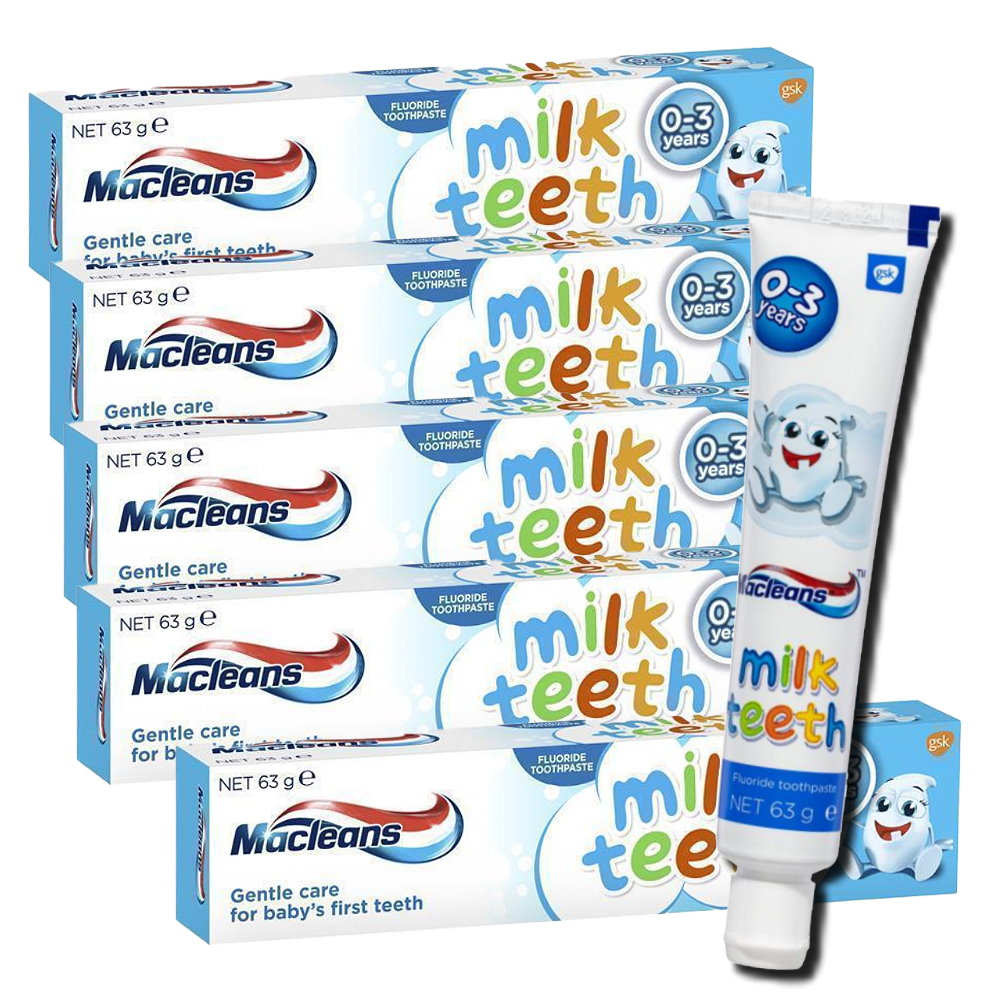 5x Macleans Milk Teeth Toothpaste 0-3 years 63g