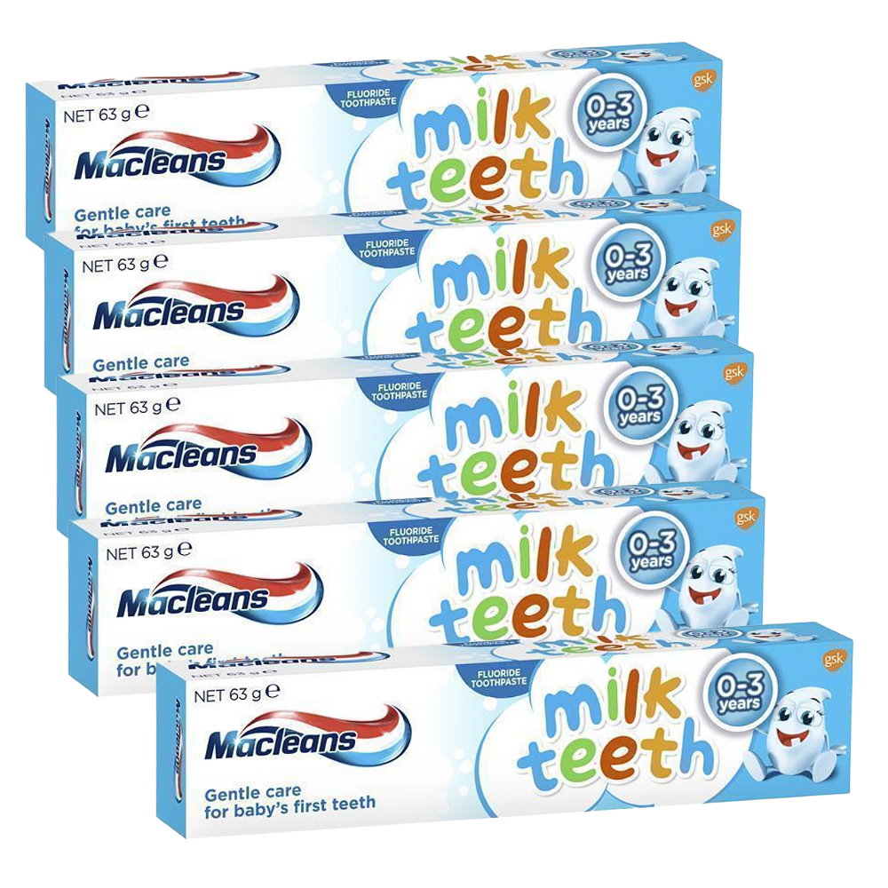 5x Macleans Milk Teeth Toothpaste 0-3 years 63g