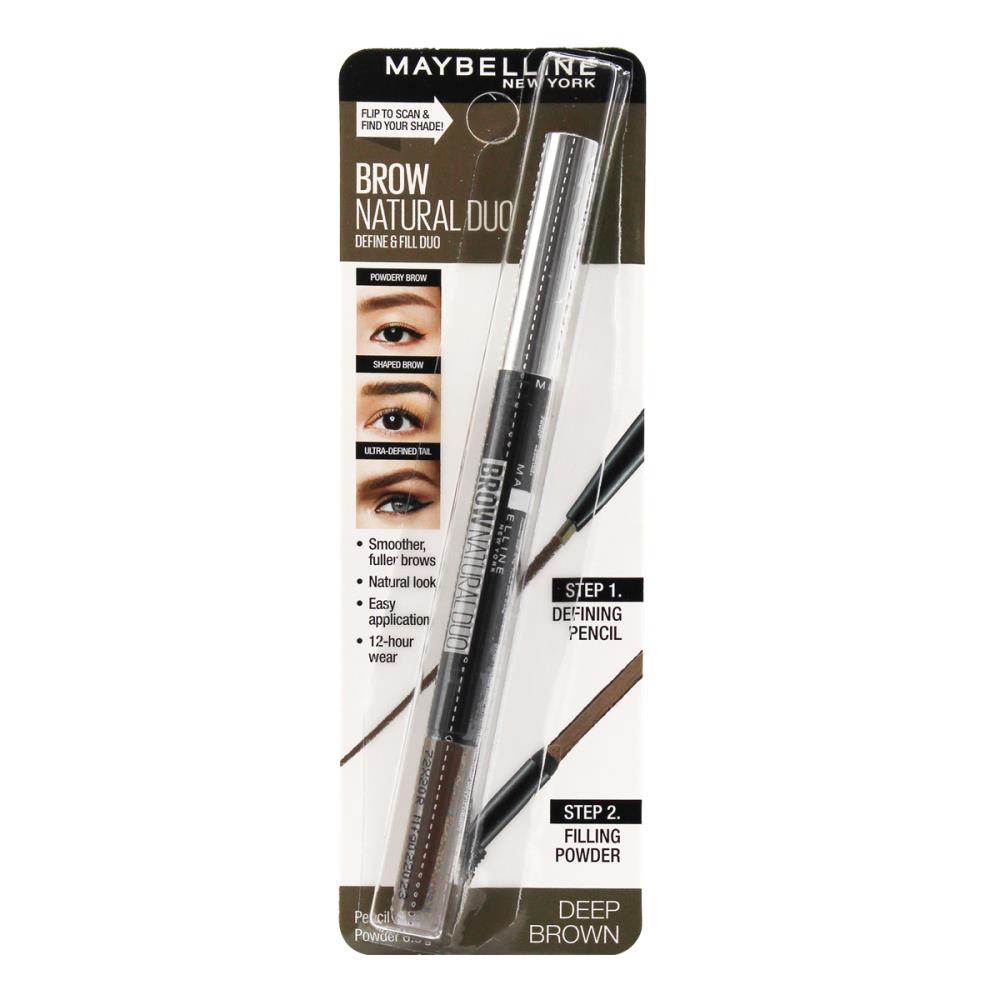 2x Maybelline Brow Natural Duo Define & Fill Duo Deep Brown 0.15g