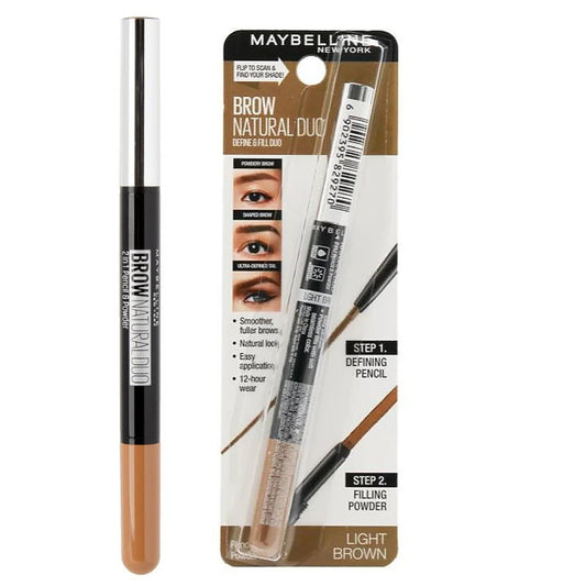 Maybelline Brow Natural Duo Define & Fill Duo Light Brown - Buy Online in Australia