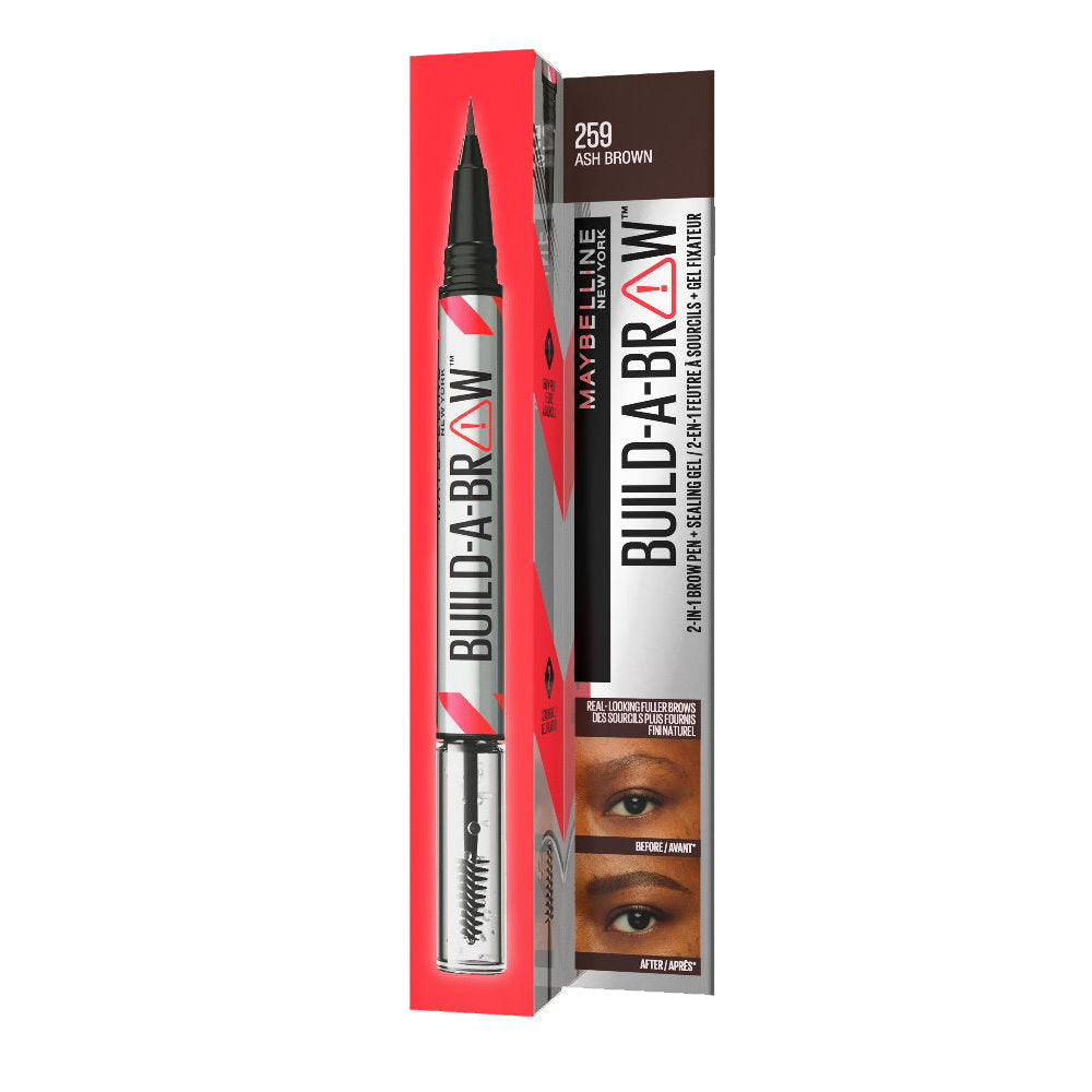 Maybelline Build A Brow 2 in 1 Pen Sealing Gel Eyebrow 259 Ash Brown