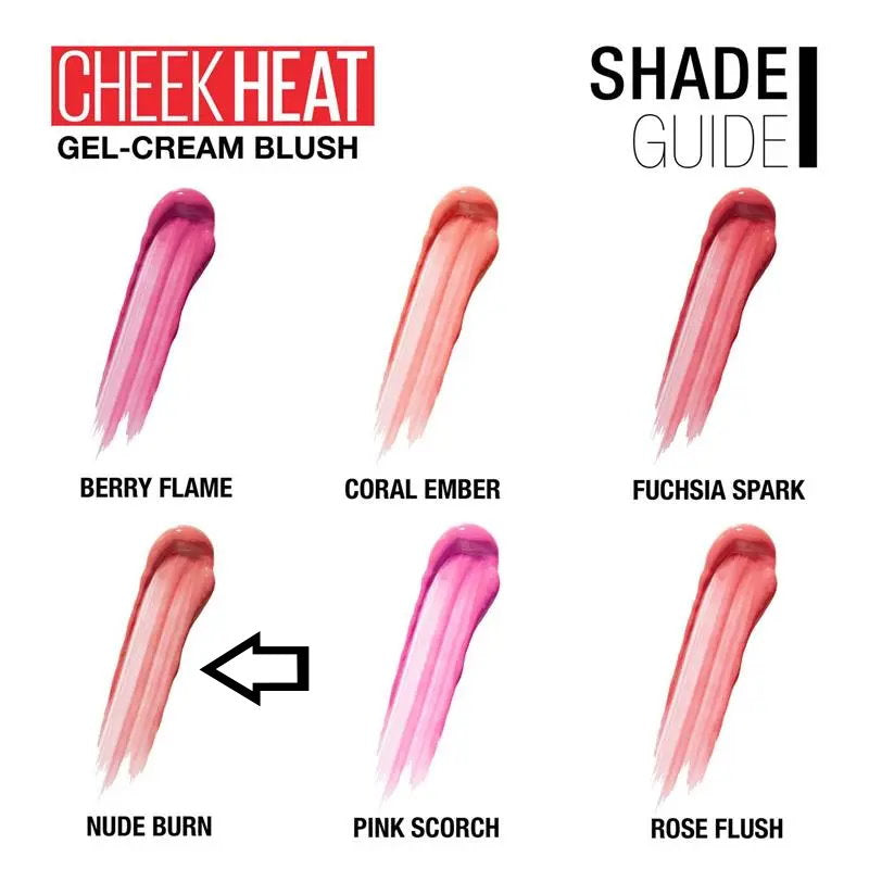 12x Maybelline Cheek Heat Sheer Gel Cream Blush 8ml 15 Nude Burn