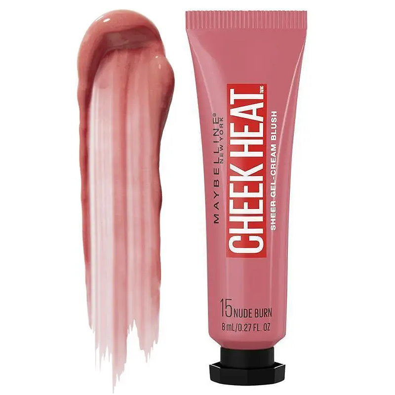3x Maybelline Cheek Heat Sheer Gel Cream Blush 8ml 15 Nude Burn