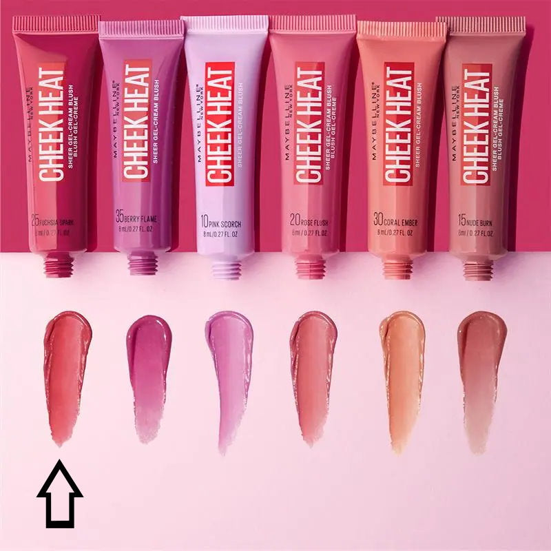 12x Maybelline Cheek Heat Sheer Gel Cream Blush 8ml 25 Fuchsia Spark
