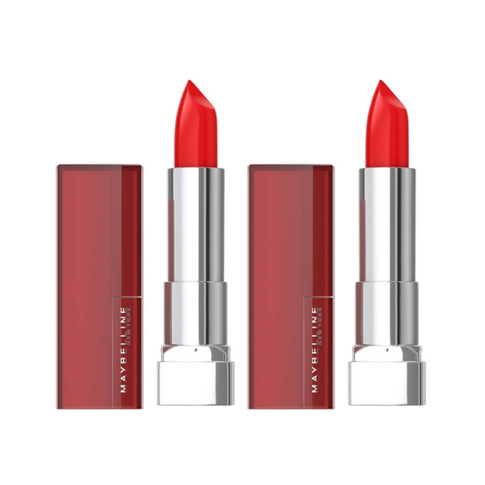 2x Maybelline Color Sensational Cream Lipstick 895 On Fire Red 4.2g