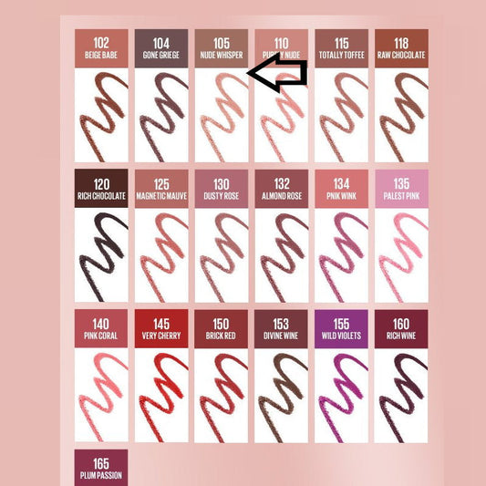 6x Maybelline Color Sensational Shaping Lip Liner 10 Nude Whisper