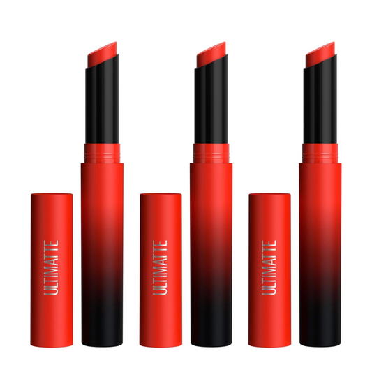 3x Maybelline Color Sensational Ultimatte Matte Slim Lipstick 299 More Scarlet