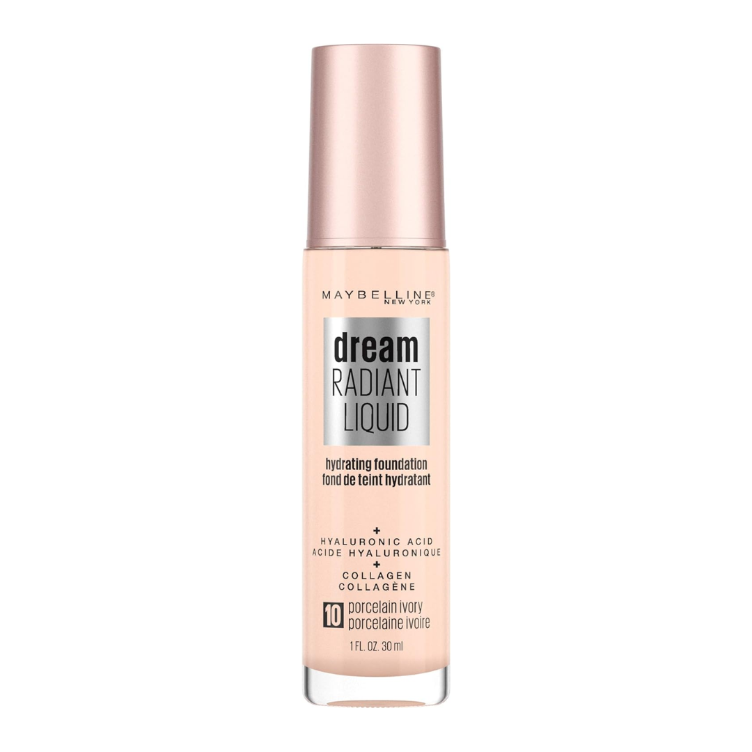 10x Maybelline Dream Radiant Liquid Foundation 30ml 10 Porcelain Ivory (Carded)