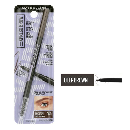 8x Maybelline Express Brow Ultra Slim Eyebrow Pencil 90mg Deep Brown