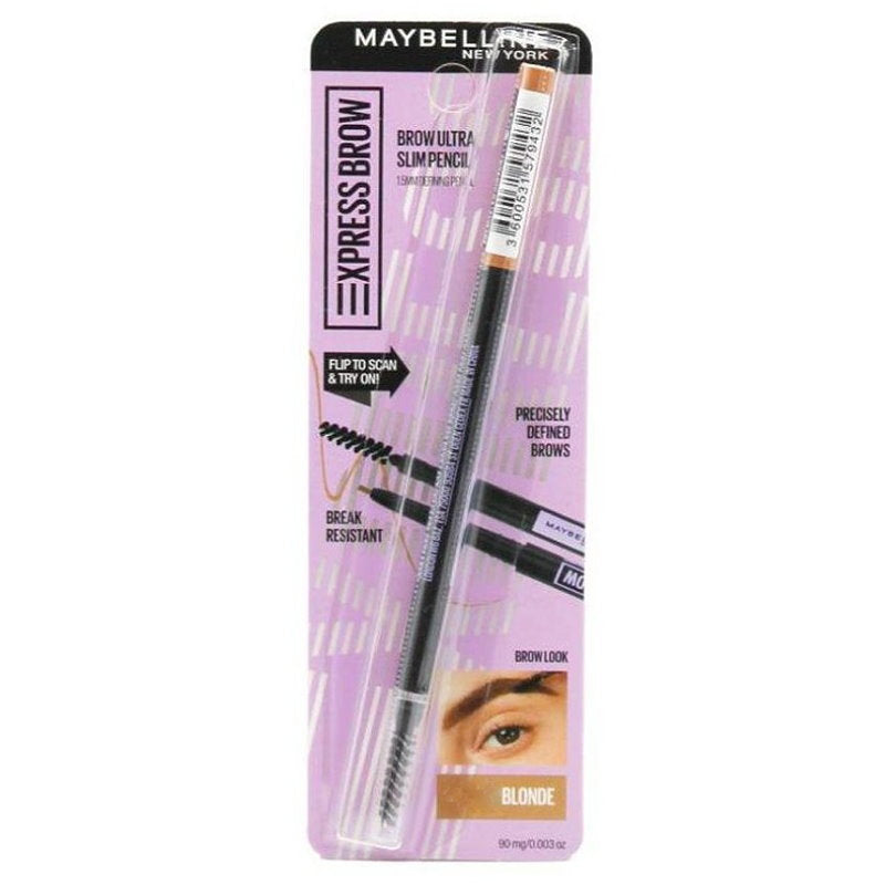 2x Maybelline Express Brow Ultra Slim Eyebrow Pencil 90mg Blonde