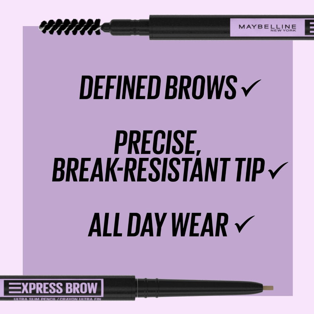 2x Maybelline Express Brow Ultra Slim Eyebrow Pencil 90mg Blonde