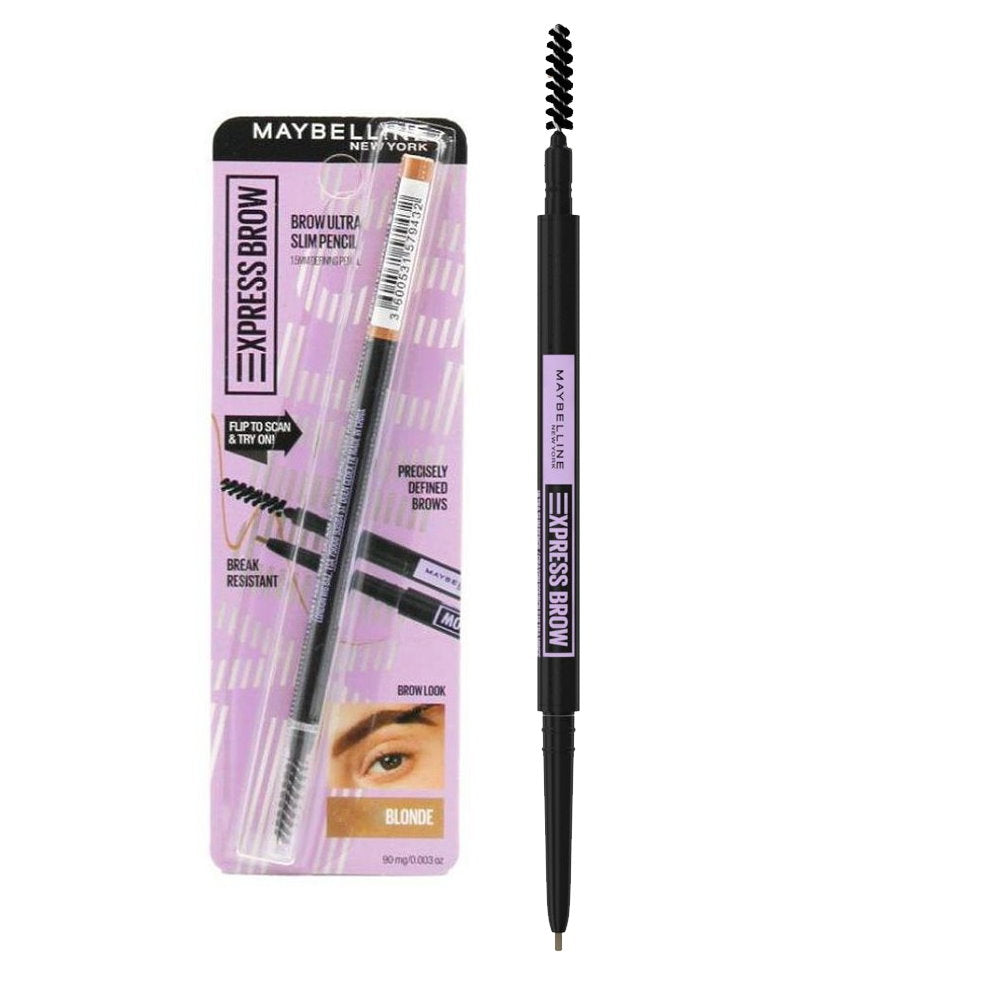 2x Maybelline Express Brow Ultra Slim Eyebrow Pencil 90mg Blonde