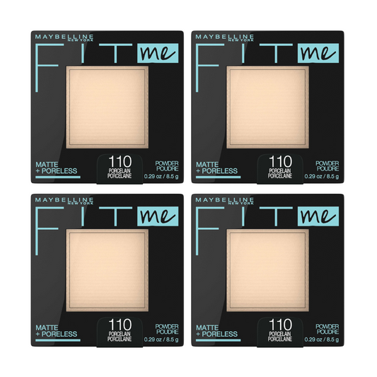 4x Maybelline Fit Me Matte & Poreless Pressed Powder 110 Porcelain 8.5g