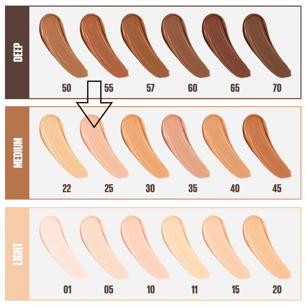 6x Maybelline Fit Me Natural Coverage Concealer 6.8ml 25 Medium