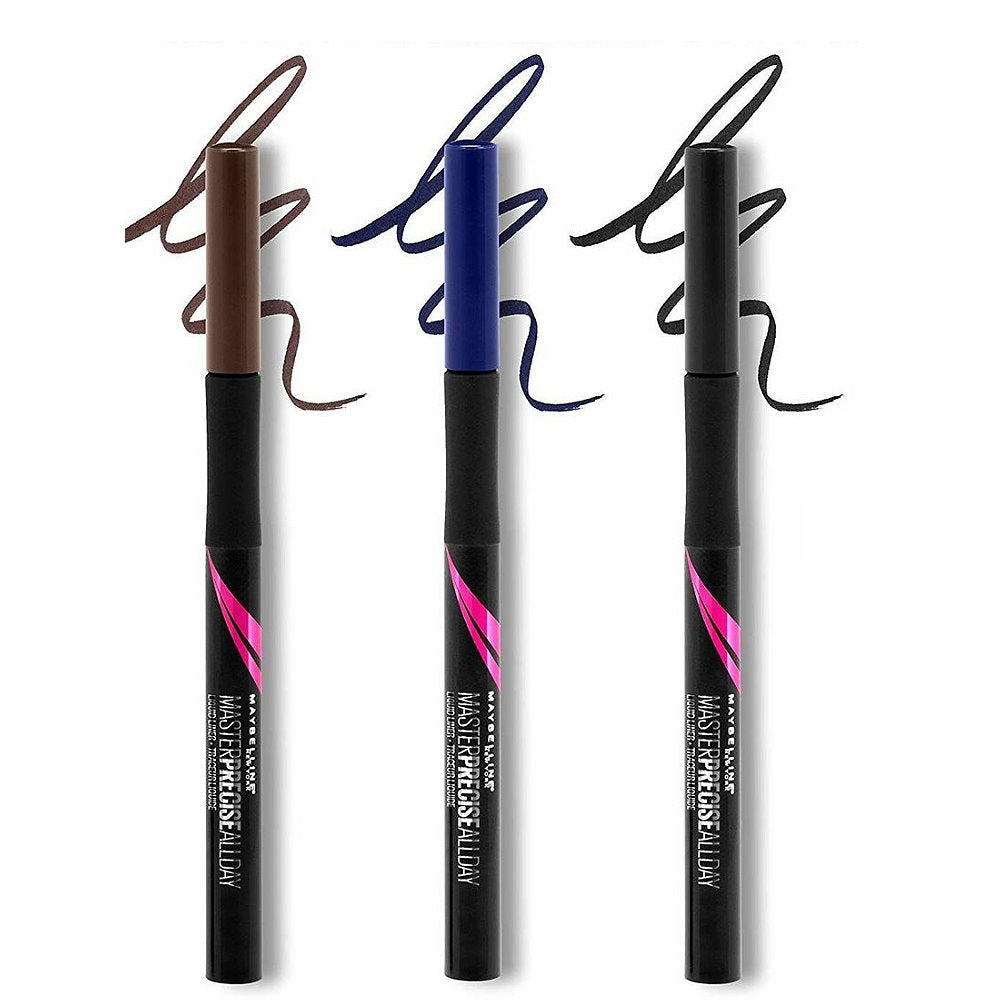 2pk SET Maybelline Hyper Precise All Day Liquid Eyeliner 700 Black + 710 Forest Brown