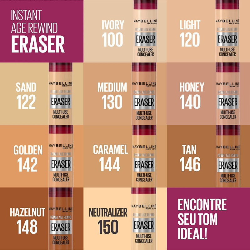 3x Maybelline Instant Age Rewind Eraser Multi-Use Concealer - 140 Honey (carded)