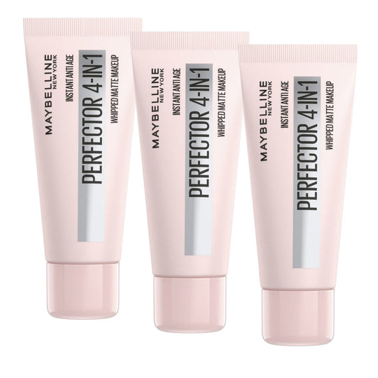 3x Maybelline Instant Age Rewind Instant Perfector 4 In 1 Matte Makeup 30ml Light Medium